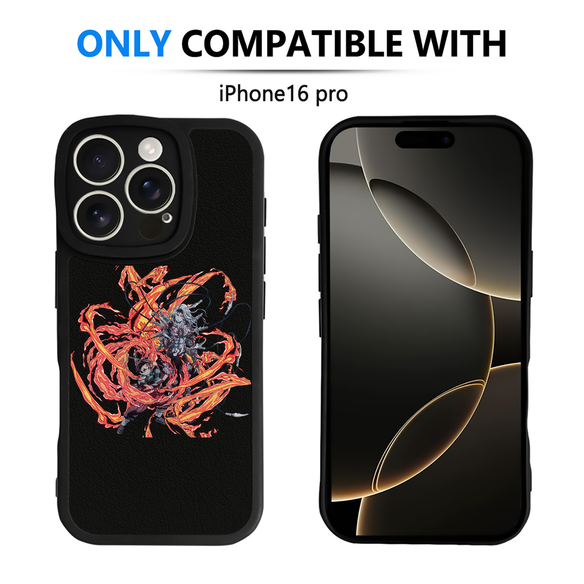 （画像用） 鬼滅の刃 竈門 炭治郎／かまど たんじろう Kamado Tanjirou 【iPhone 16シリーズ対応】シリコンスマホケース（レザー調） 材質：シリコン